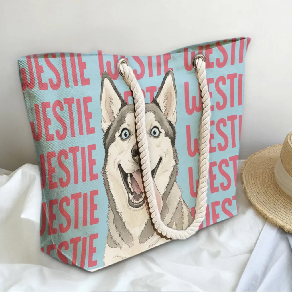 Dog Lover Watercolor - Personalized Beach Bag
