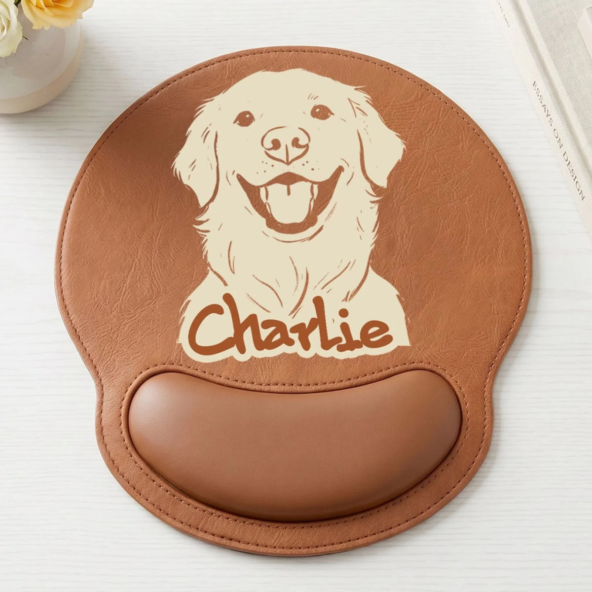 Hand Drawn Pet - Personalized Leather Mouse Pad