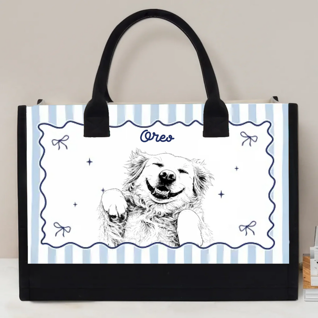 Girls Love Dog - Personalized Canvas Tote Bag