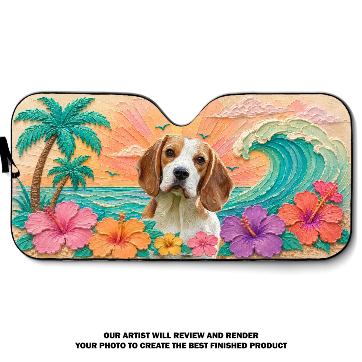 Custom Christmas Birthday Gifts Car Accessories for Dog Parents • I Rather Take A Sunbathe - Personalized 3D Effect Car Sunshade