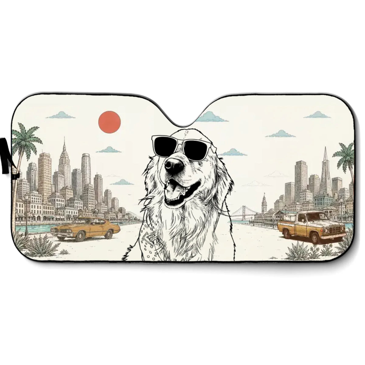 Custom Christmas Birthday Gifts Car Accessories for Dog Parents • Sketch City Dog - Personalized Car Sunshade