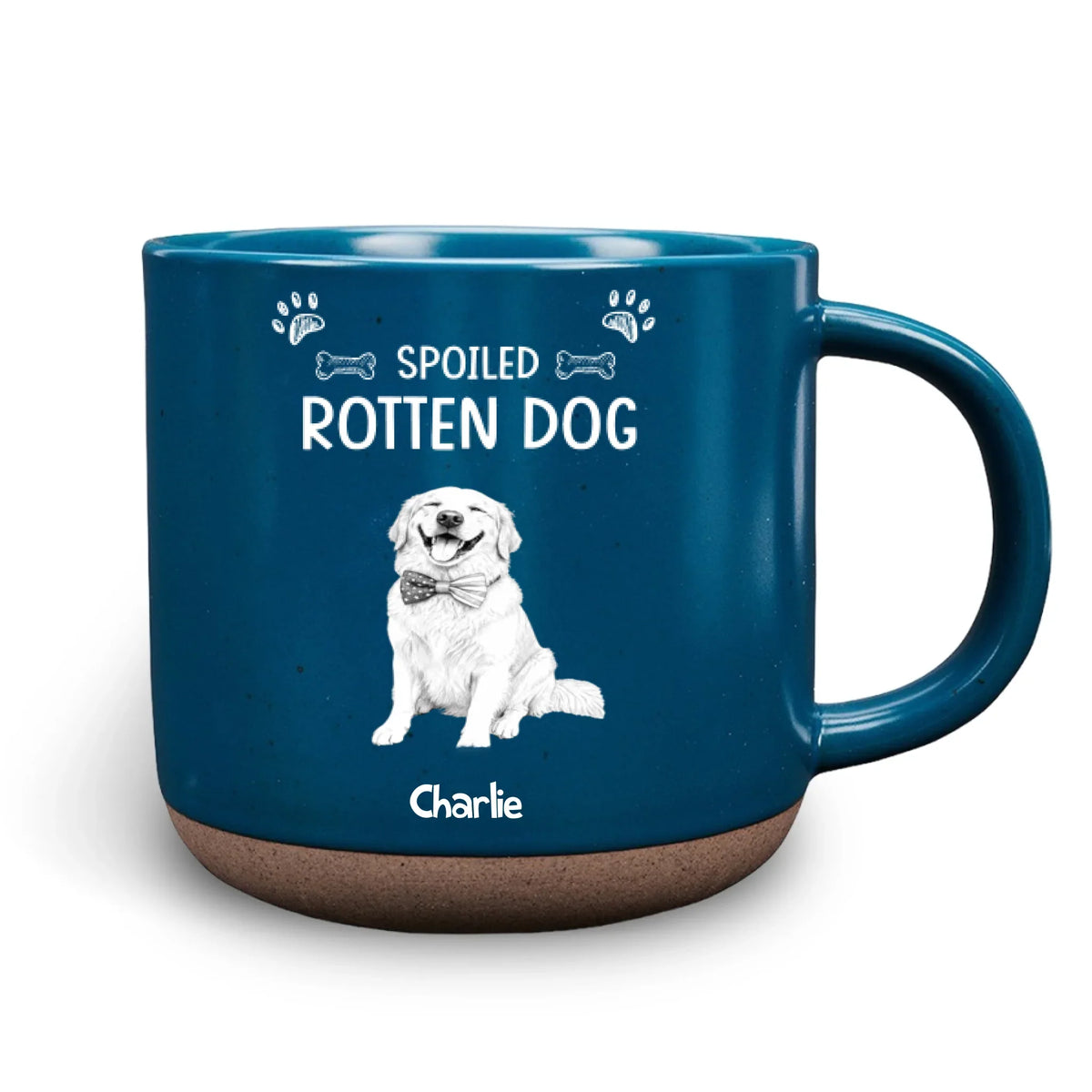 Custom Photo Christmas Birthday Gifts For Dog Mom, Dog Lovers • Sketch Spoiled Rotten Dog - Personalized Pottery Mug
