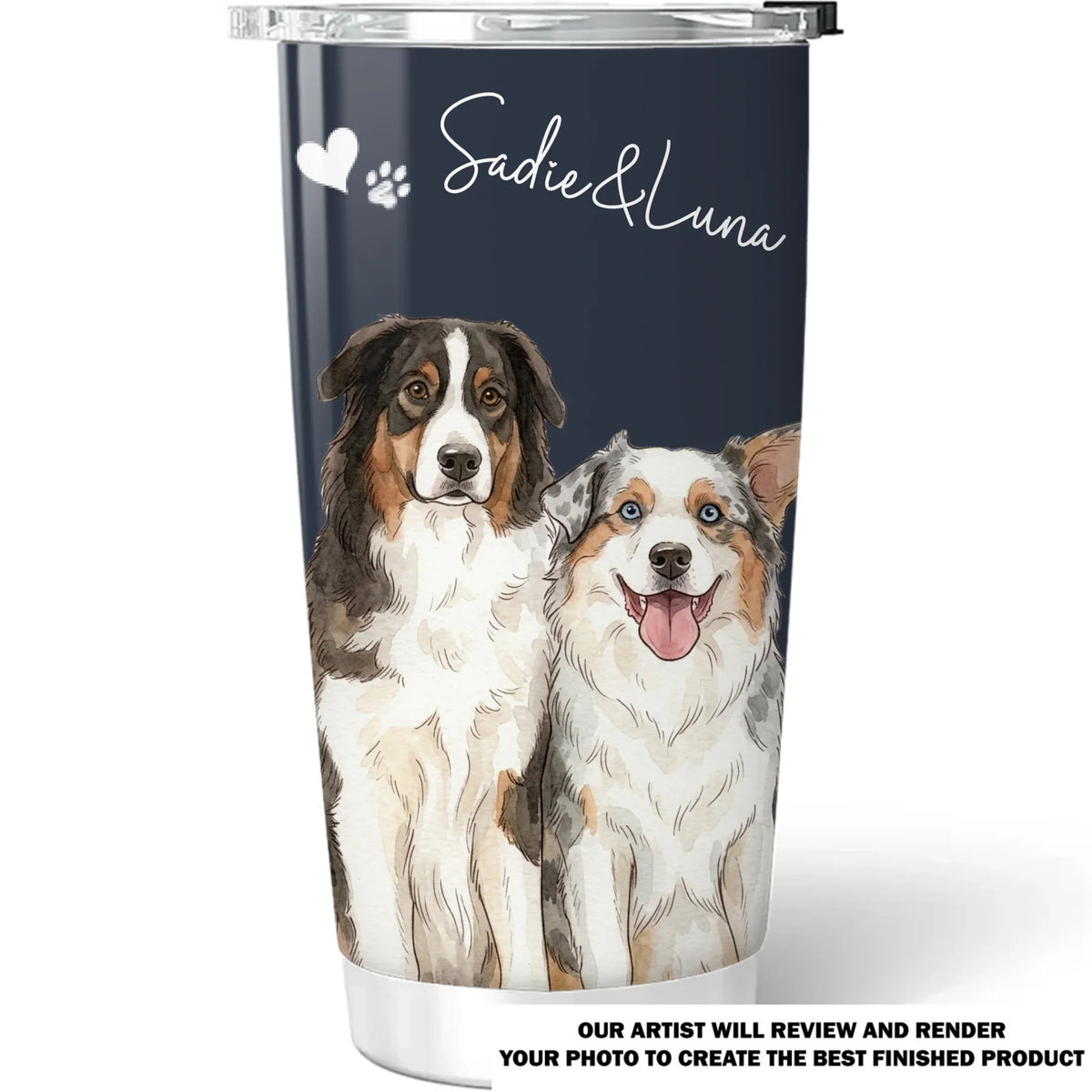 Custom Photo Christmas Birthday Gifts For Pet Lovers • Painted By Colors - Personalized Tumbler