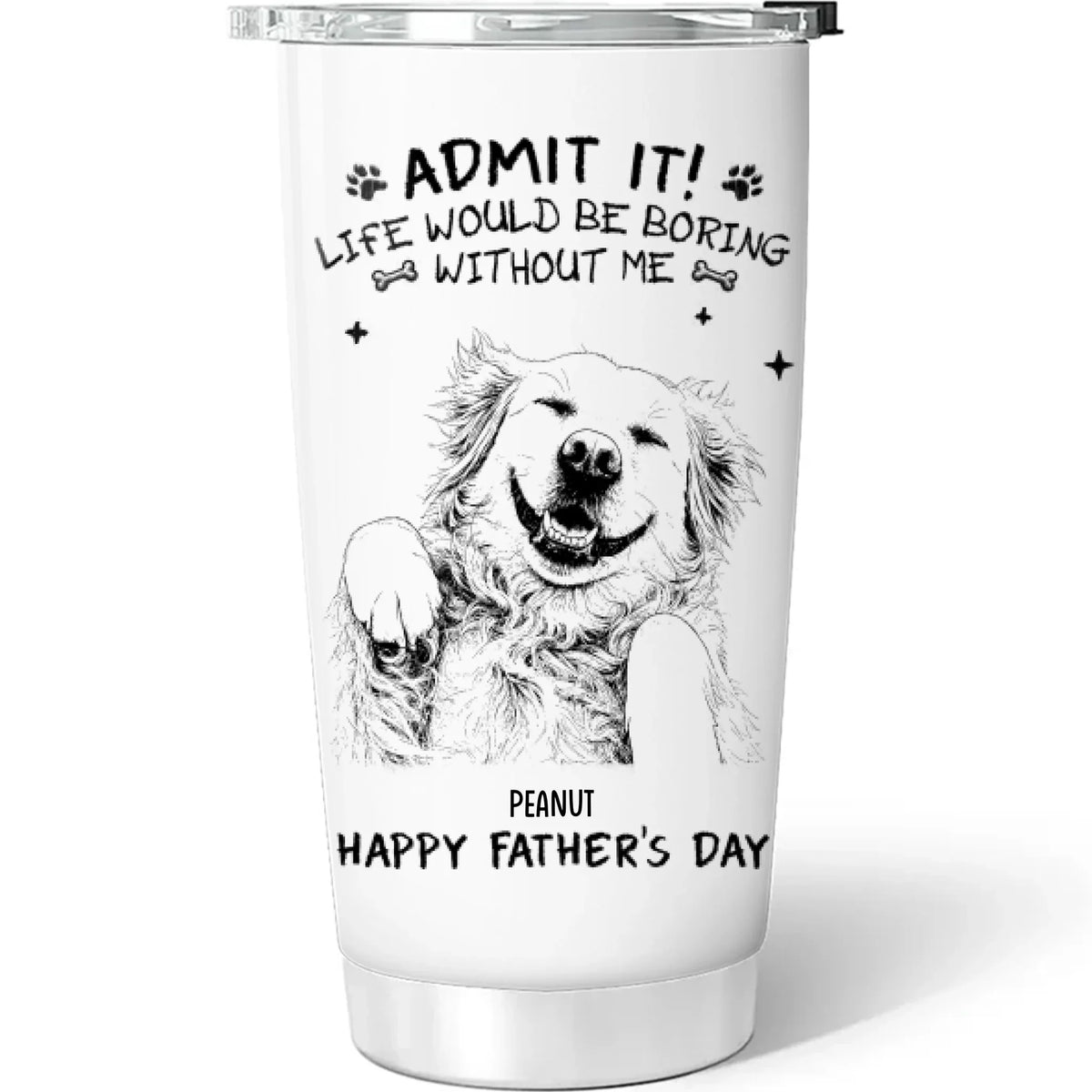 Custom Photo Father's day Birthday Gifts For Dog Dad, Dog Lovers • Admit It Sketch - Personalized Tumbler