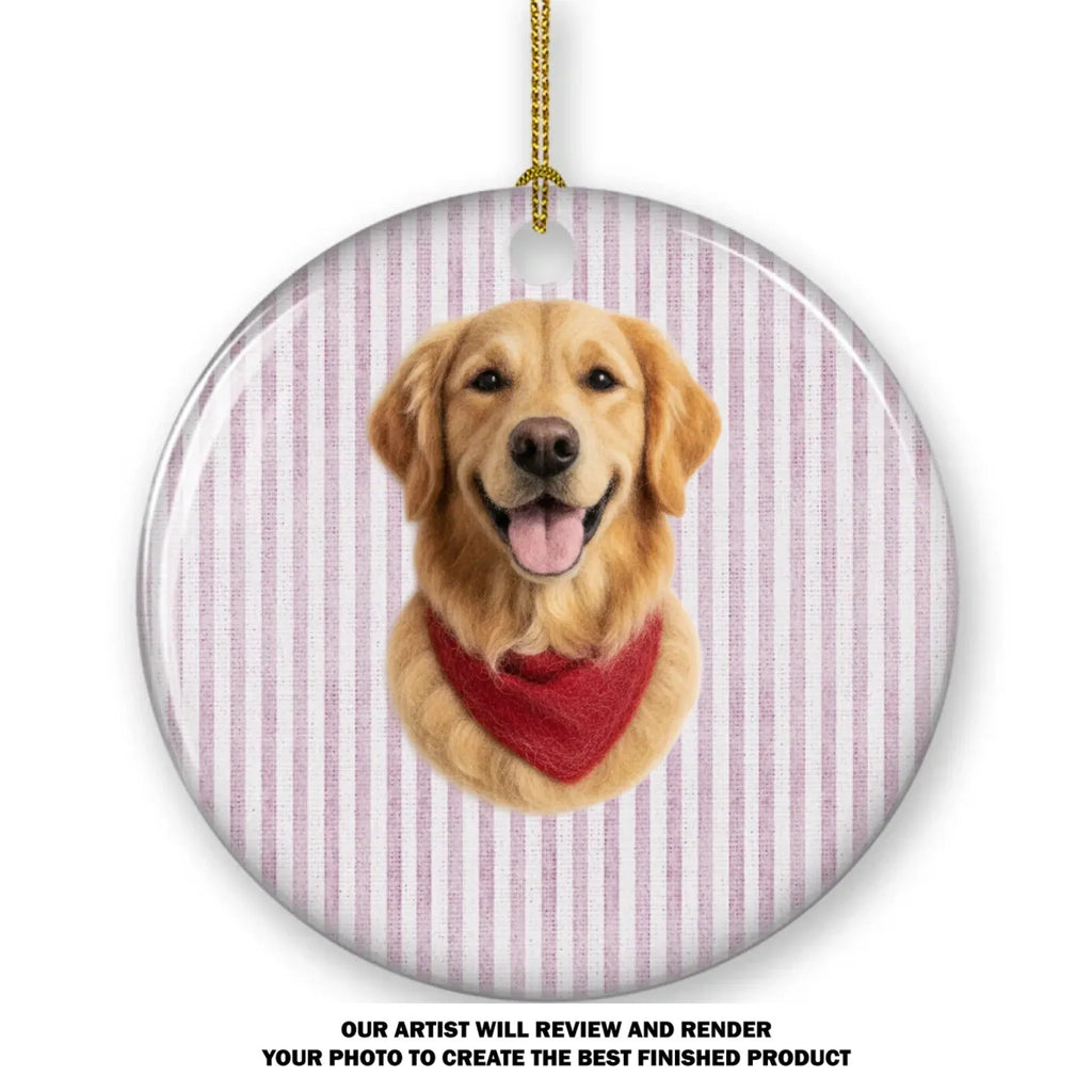 Custom Christmas Decor Home Birthday Gifts For Dog Lovers • Cutie Pet Portrait - Personalized Ceramic Ornament