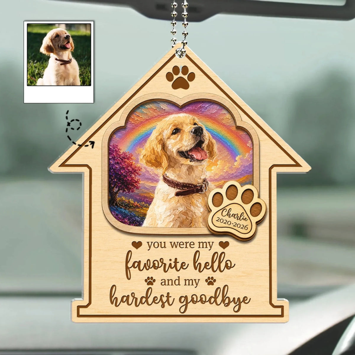 Forever In My Heart - Personalized Car Ornament