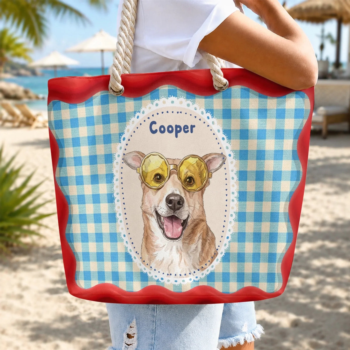 Strike Cutie Dog - Personalized Beach Bag