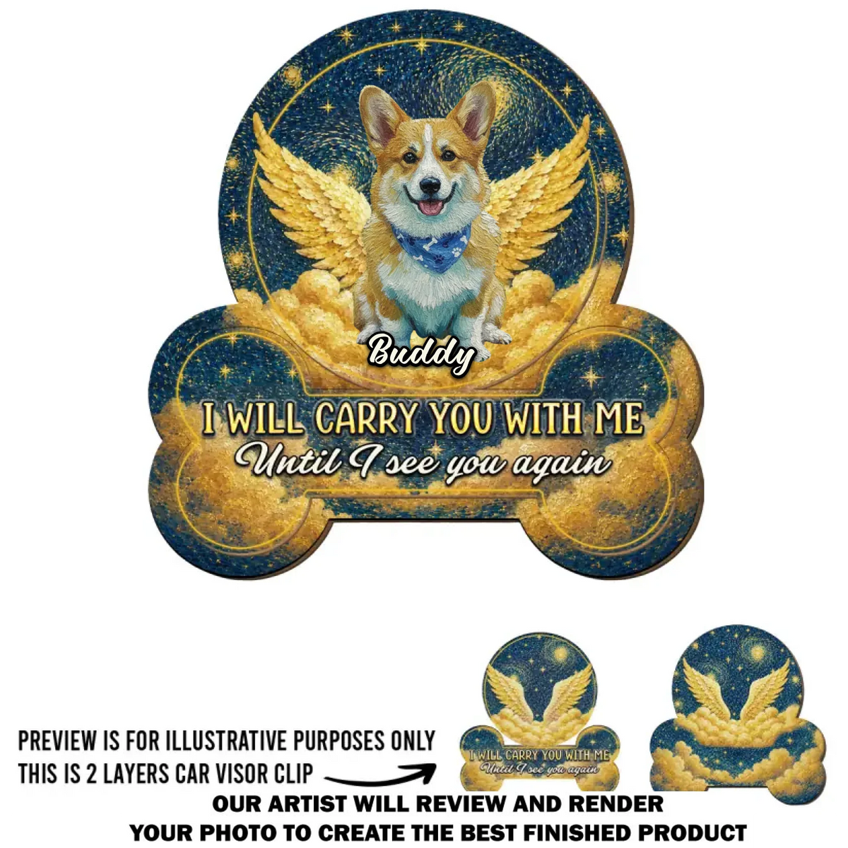 Carry You With Me Until Forever - Personalized Car Visor Clip