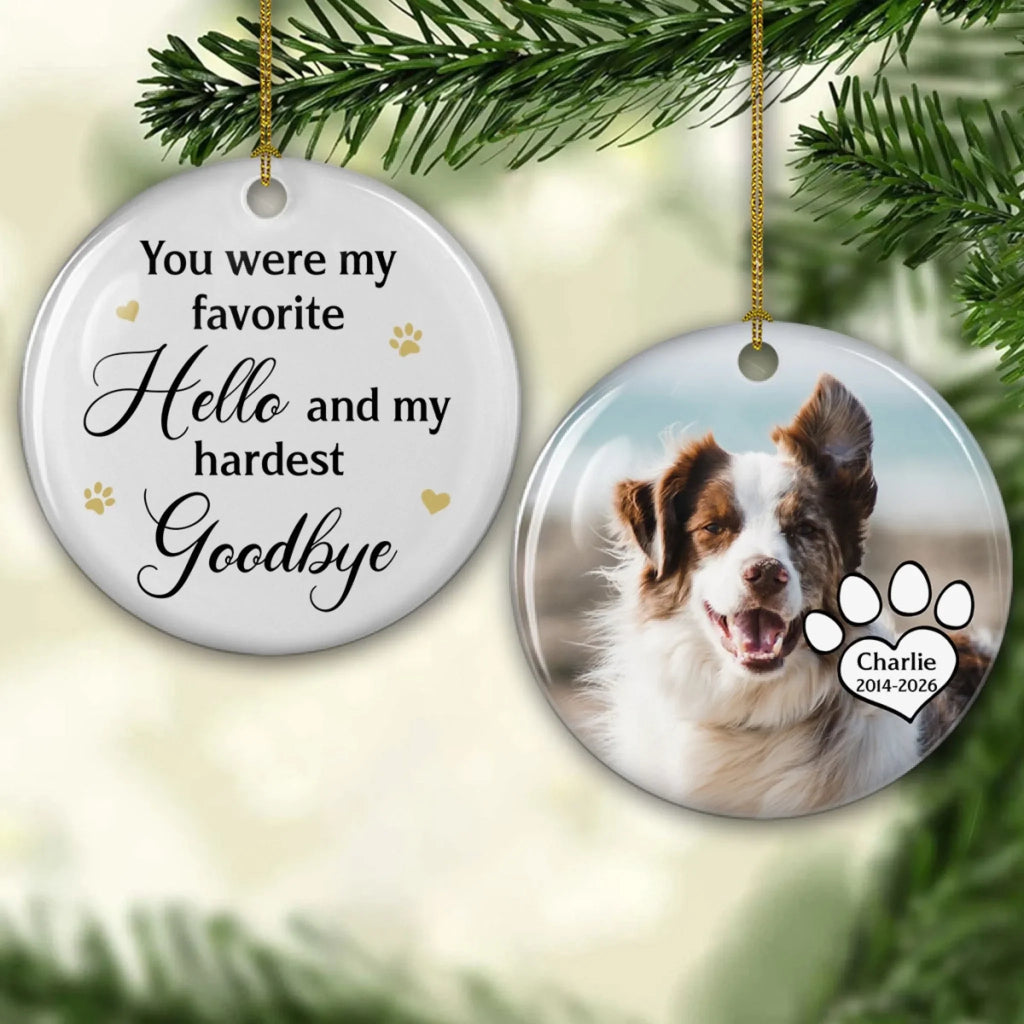 Custom Christmas Memorial Sympathy Gifts For Dogs, Cats • I Loved You Whole Life - Personalized Ceramic Ornament