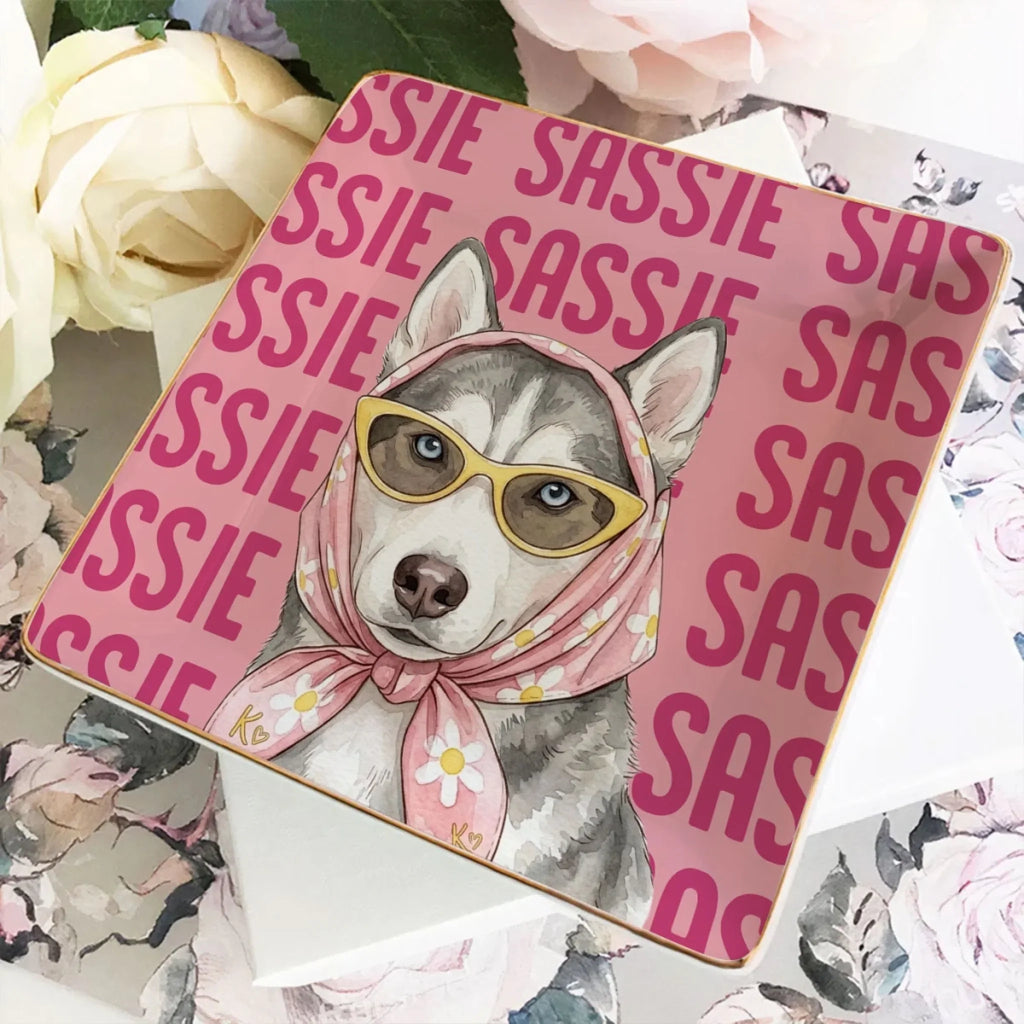 Custom Dog Portrait Watercolor Trinket Dish Gift For Dog Mom, Dog Lovers • Timeless Pawshion - Personalized Jewelry Dish