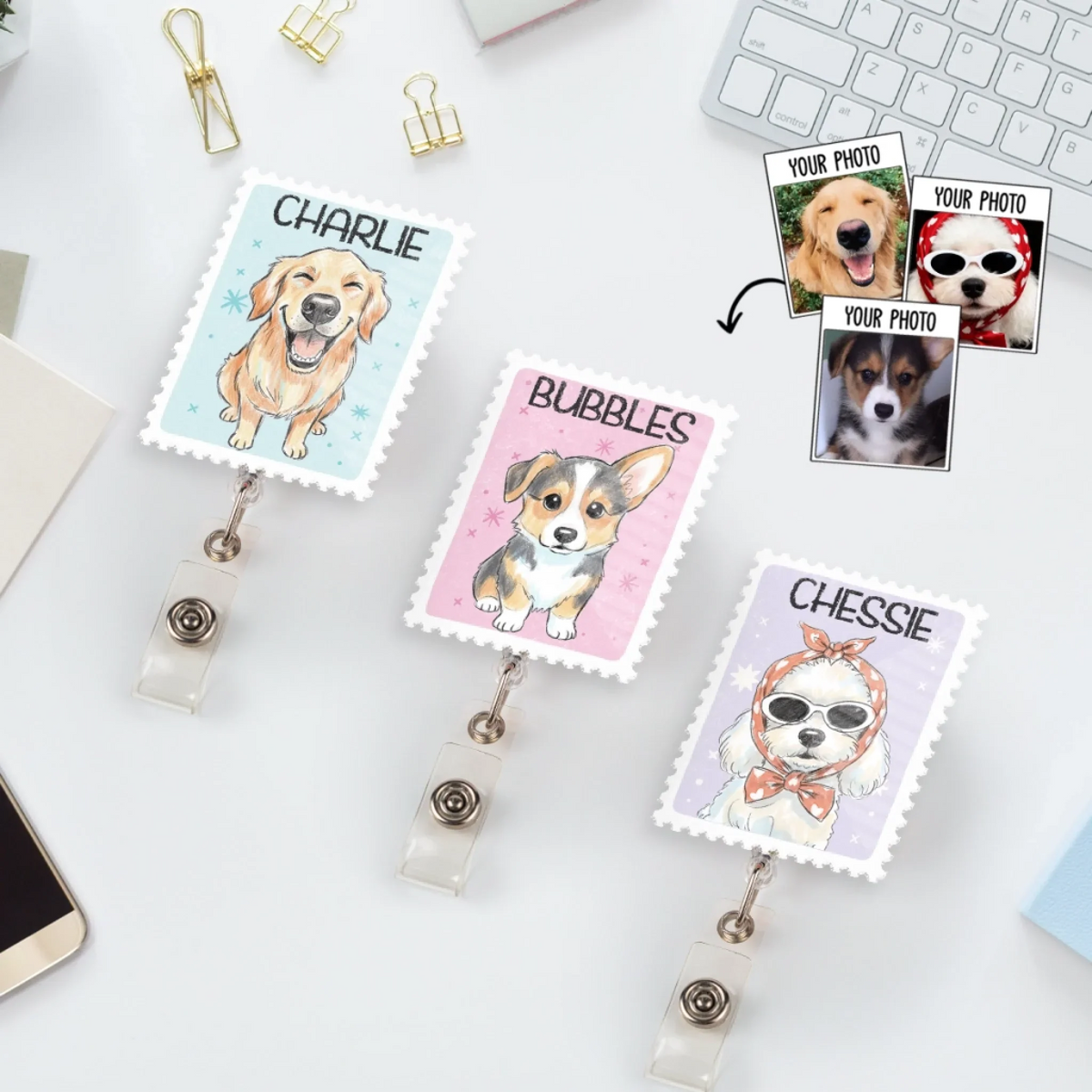Custom Photo Nurse ID Holder, Graduation Christmas Birthday Gifts for Dog Lovers • Pet Lover - Personalized Acrylic Badge Reel