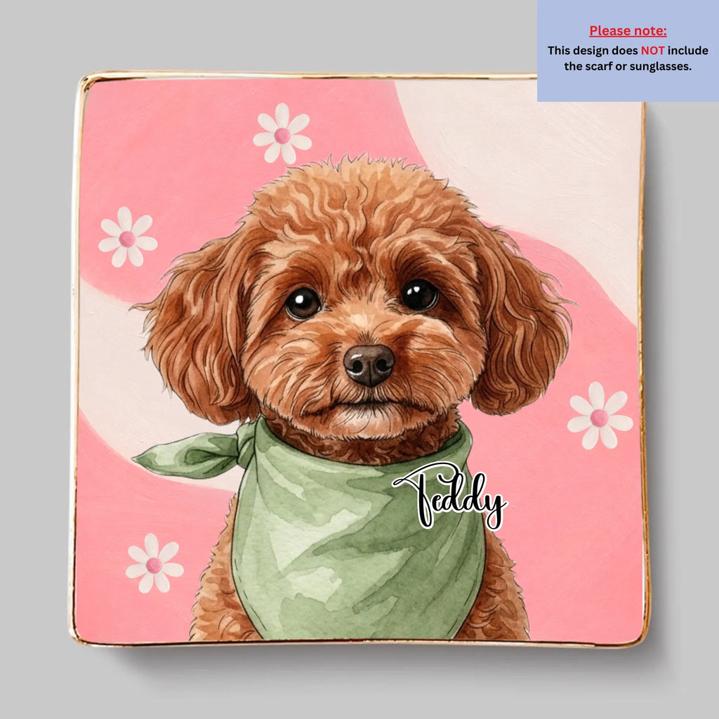 Custom Dog Portrait Watercolor Trinket Dish Gift For Dog Mom • You Had Me At Woof - Personalized Jewelry Dish