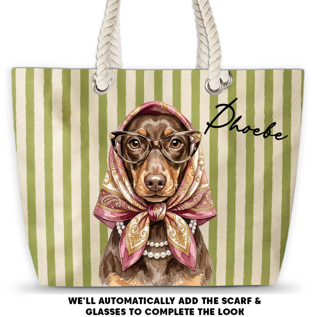 Beachside Barkers With Scarf - Personalized Beach Bag