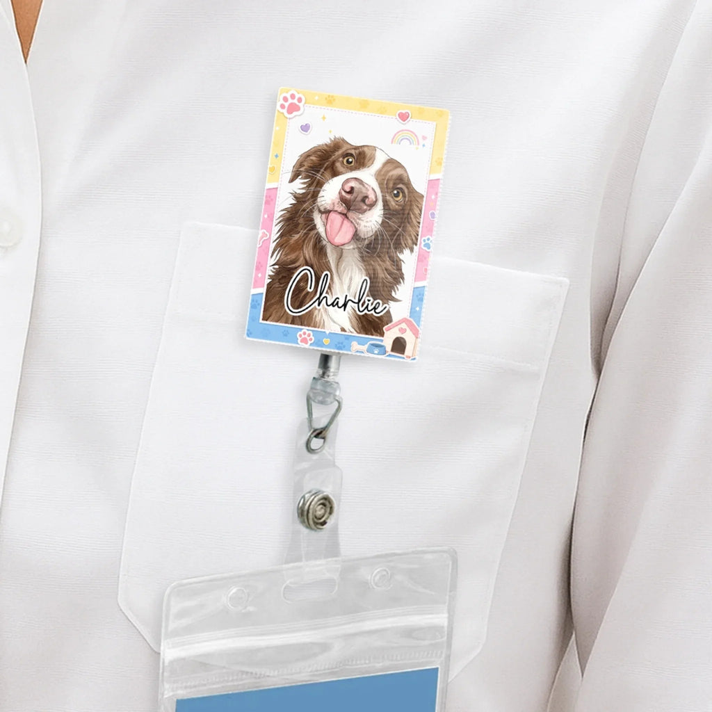 Custom Photo Nurse ID Holder, Graduation Christmas Birthday Gifts for Dog Lovers • Cute Pet - Personalized Acrylic Badge Reel