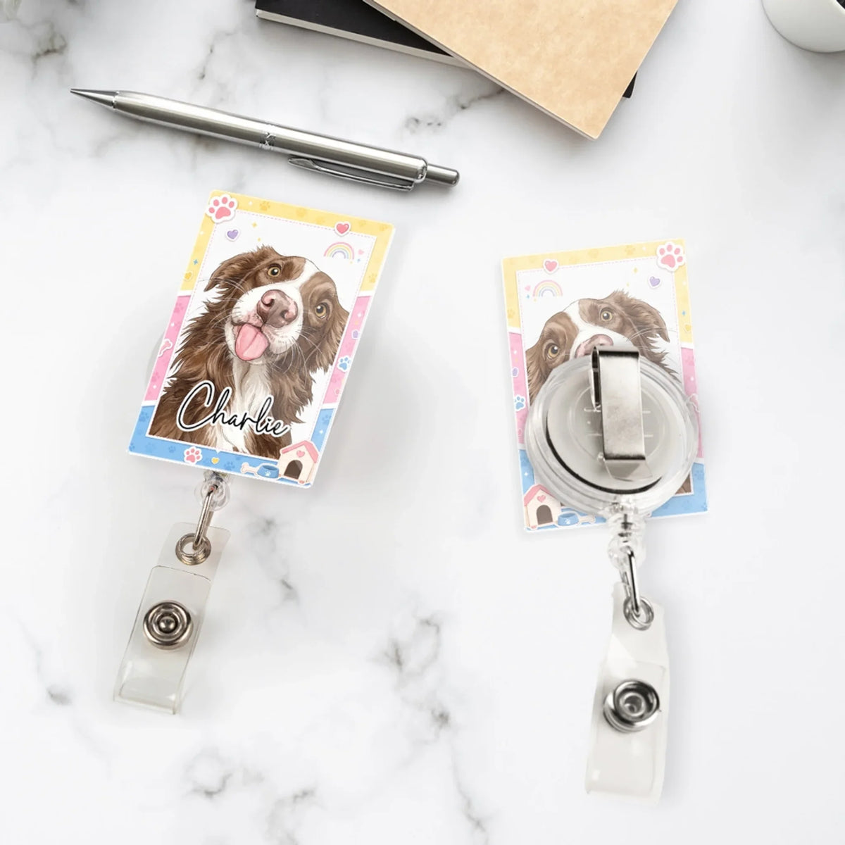 Custom Photo Nurse ID Holder, Graduation Christmas Birthday Gifts for Dog Lovers • Cute Pet - Personalized Acrylic Badge Reel