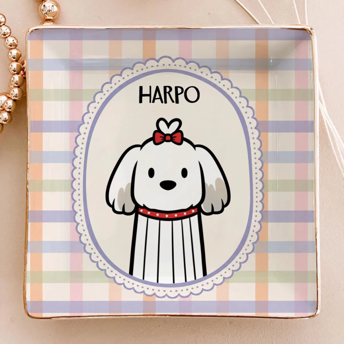 Custom Dog Portrait Watercolor Trinket Dish Gift For Dog Mom, Dog Lovers • Totem Pets - Personalized Jewelry Dish