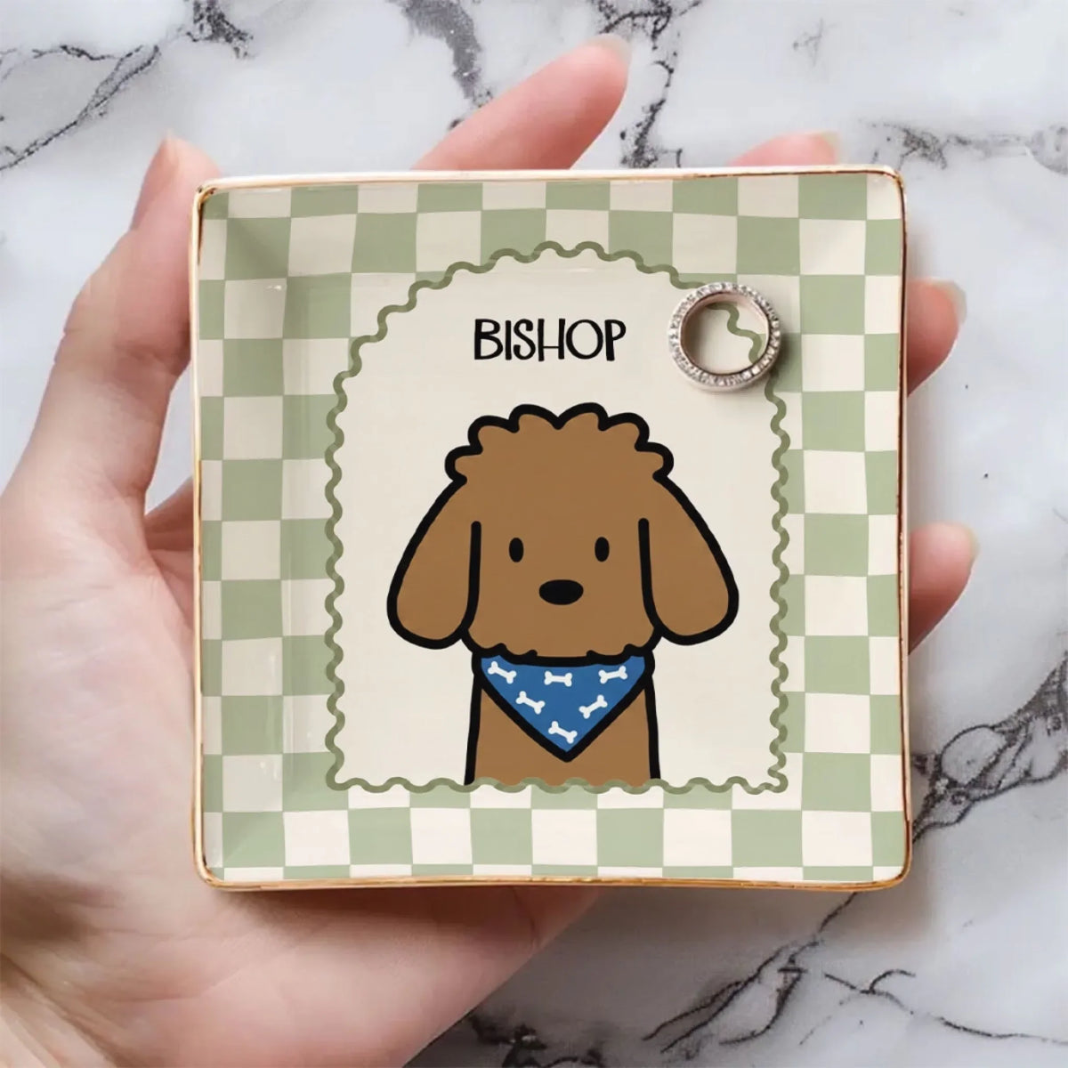 Custom Dog Portrait Watercolor Trinket Dish Gift For Dog Mom, Dog Lovers • Totem Pets - Personalized Jewelry Dish