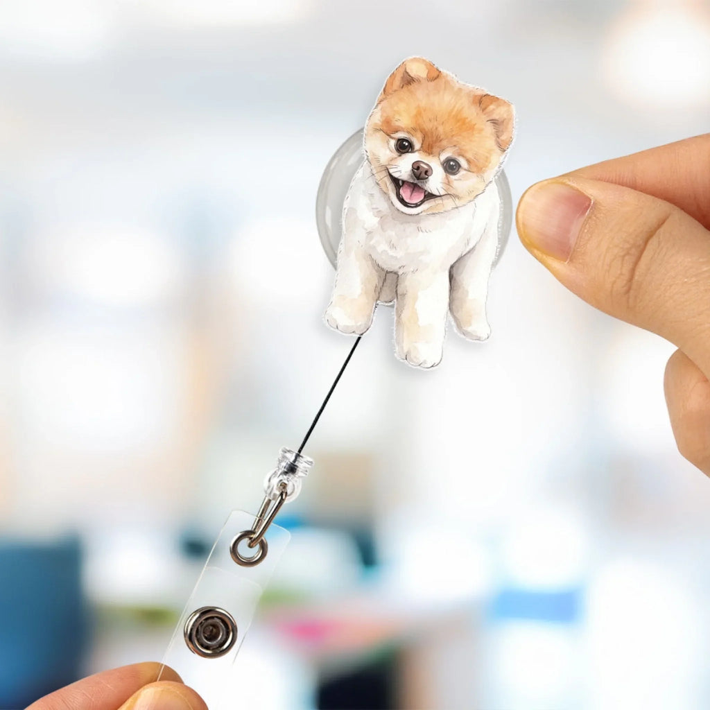 Custom Photo Nurse ID Holder, Graduation Christmas Birthday Gifts for Dog Lovers • Keeping You Close While I Work - Personalized Acrylic Badge Reel