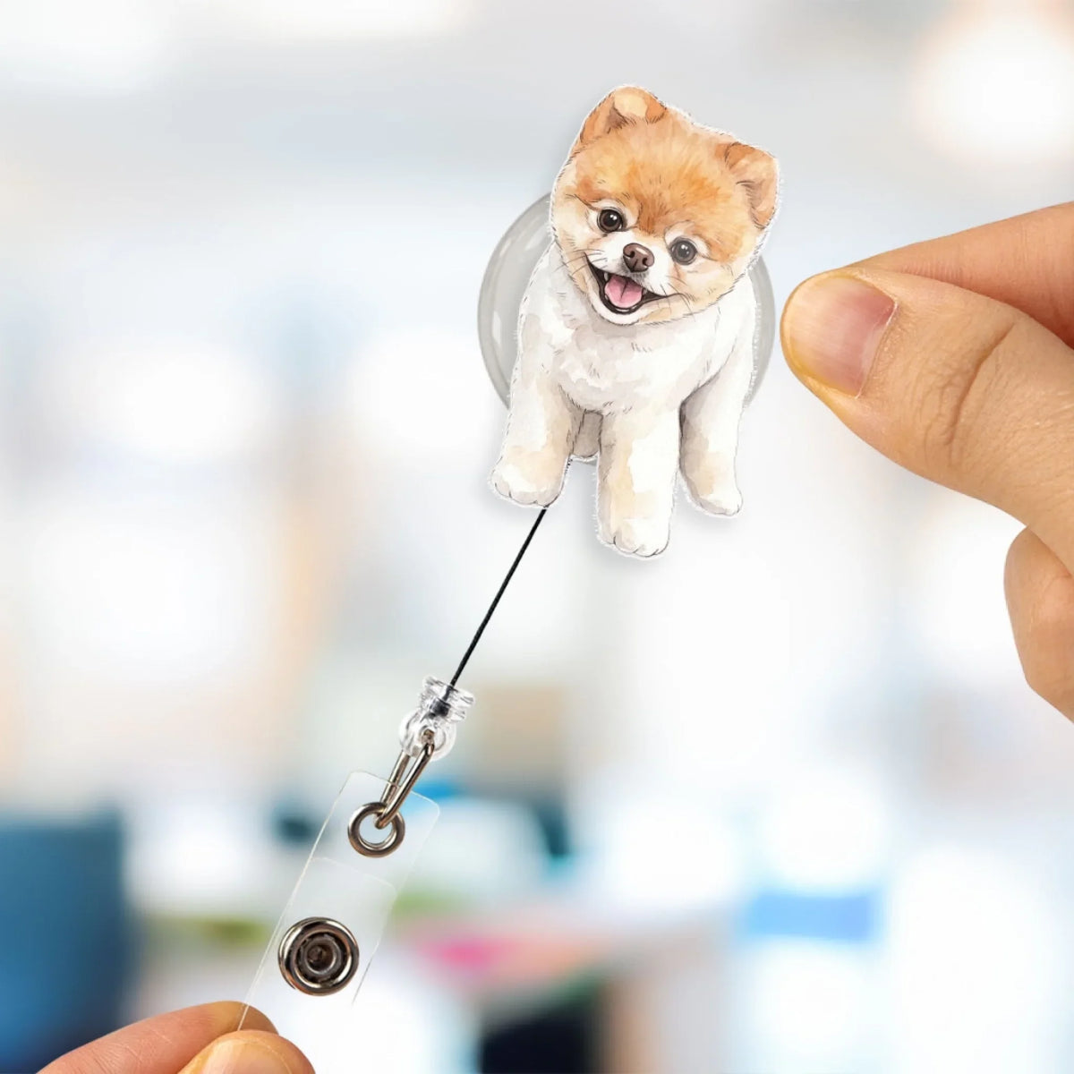 Custom Photo Nurse ID Holder, Graduation Christmas Birthday Gifts for Dog Lovers • Keeping You Close While I Work - Personalized Acrylic Badge Reel