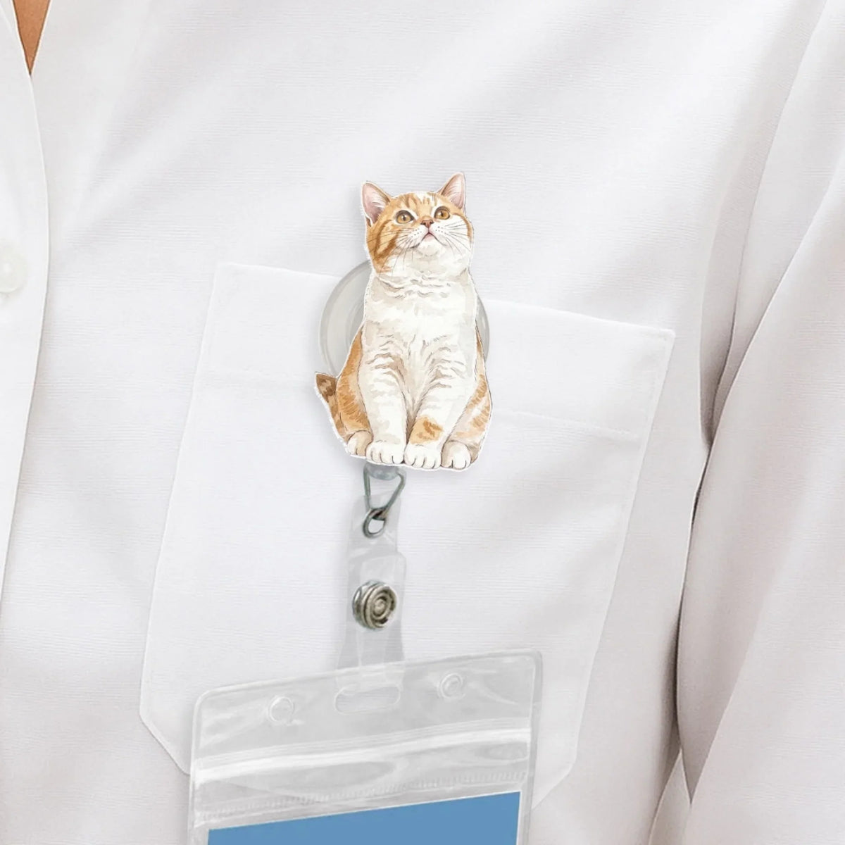 Custom Photo Nurse ID Holder, Graduation Christmas Birthday Gifts for Dog Lovers • Keeping You Close While I Work - Personalized Acrylic Badge Reel