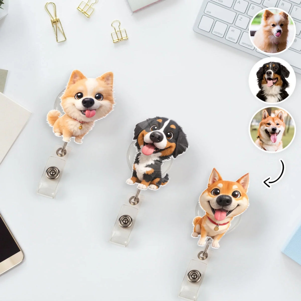 Custom Photo Nurse ID Holder, Graduation Christmas Birthday Gifts for Dog Lovers • Carry You While I Am Working - Personalized Acrylic Badge Reel