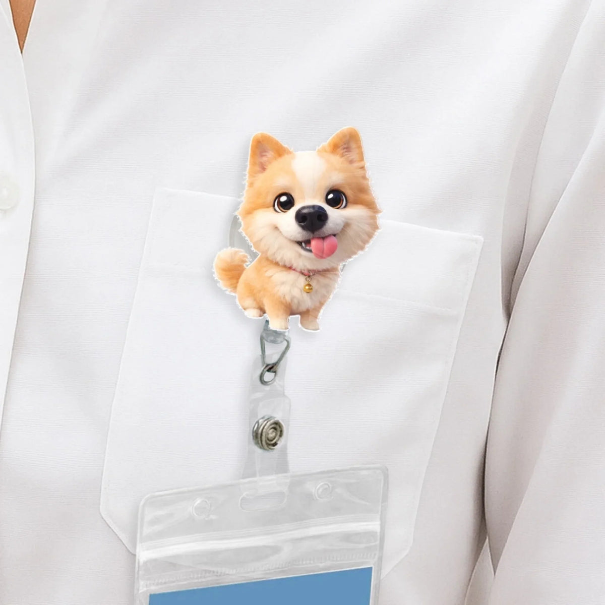 Custom Photo Nurse ID Holder, Graduation Christmas Birthday Gifts for Dog Lovers • Carry You While I Am Working - Personalized Acrylic Badge Reel