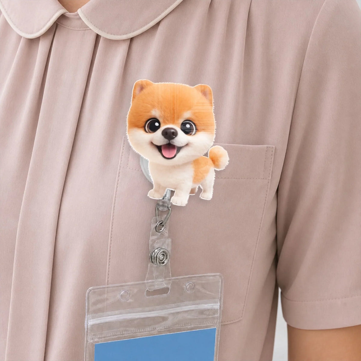 Custom Photo Nurse ID Holder, Graduation Christmas Birthday Gifts for Dog Lovers • Carry You While I Am Working - Personalized Acrylic Badge Reel