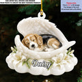 Custom Christmas Memorial Sympathy Gifts For Dogs, Cats • Dog Angel Wings - Personalized 3D Effect Acrylic Ornament