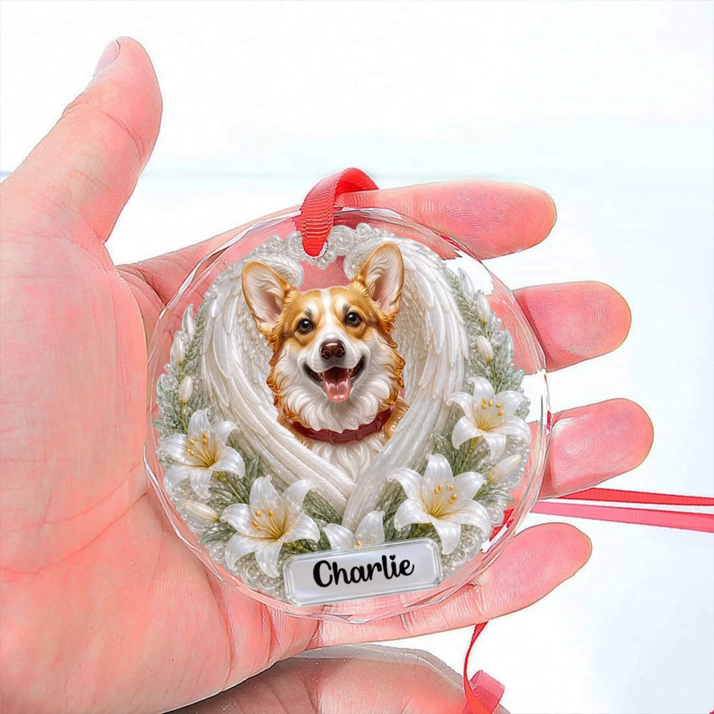 Custom Christmas Memorial Sympathy Gifts For Dogs, Cats • Forever In My Heart - Personalized Glass Ornament