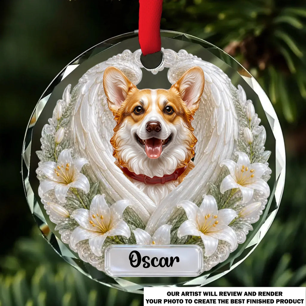 Custom Christmas Memorial Sympathy Gifts For Dogs, Cats • Forever In My Heart - Personalized Glass Ornament