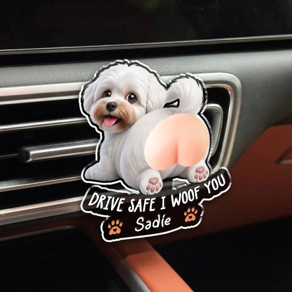 Funny Pet Butt - Personalized Squishy Acrylic Car Vent Clip