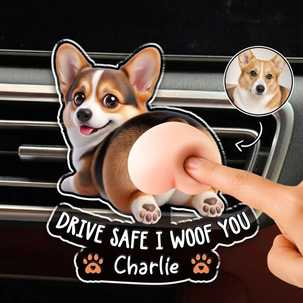 Funny Pet Butt - Personalized Squishy Acrylic Car Vent Clip