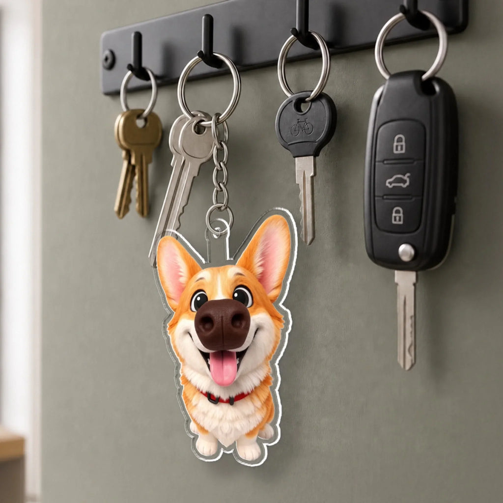 Custom Photo Christmas Birthday Gifts For Dog Parents • Boop My Nose - Personalized Nose Squishy Keychain