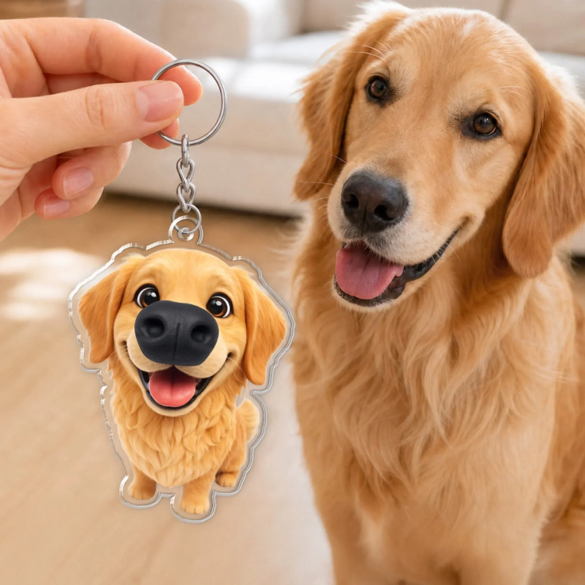 Custom Photo Christmas Birthday Gifts For Dog Parents • Boop My Nose - Personalized Nose Squishy Keychain