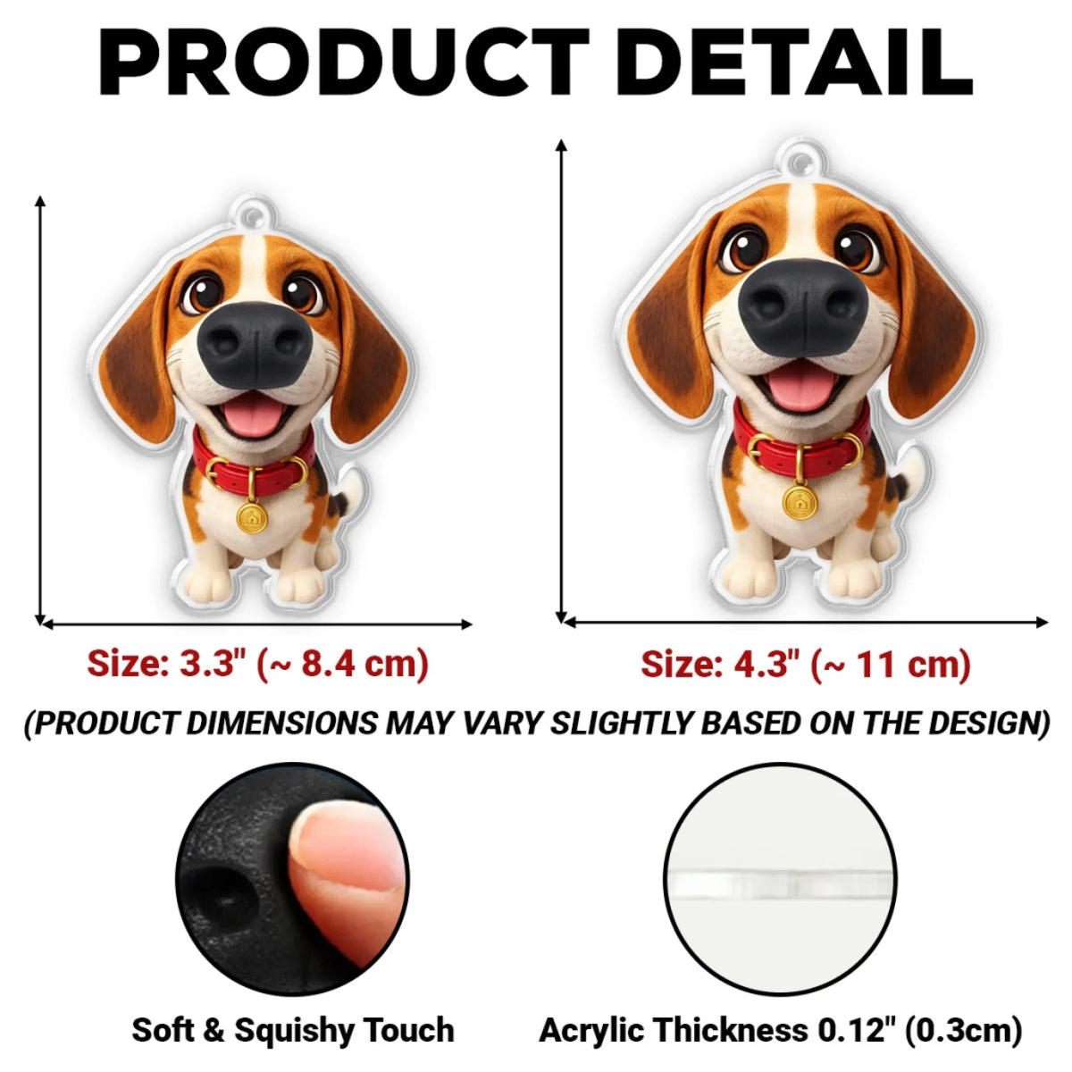 Custom Photo Christmas Birthday Gifts For Dog Parents • Boop My Nose - Personalized Nose Squishy Keychain