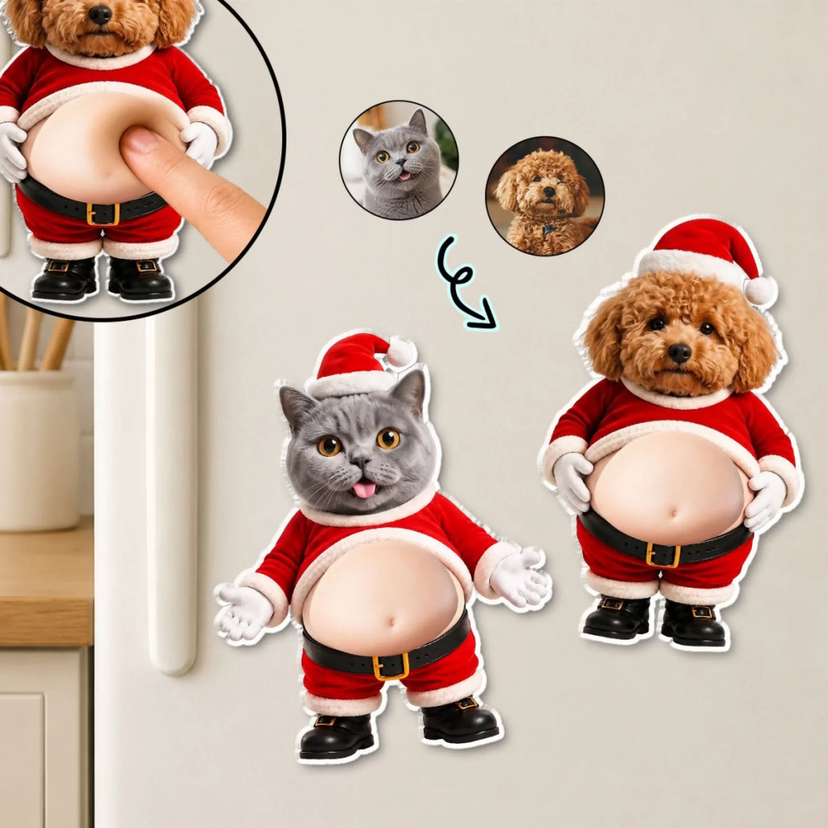 Boop The Santa Belly - Personalized Squishy Acrylic Magnet