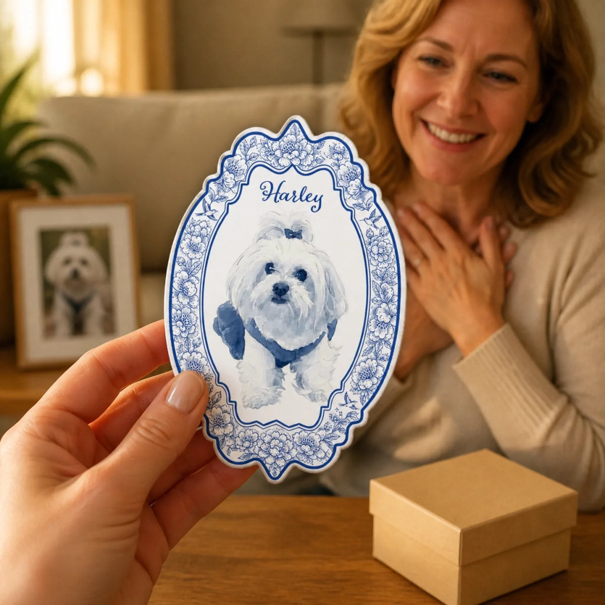Watercolor Pet Portrait - Personalized Acrylic Magnet