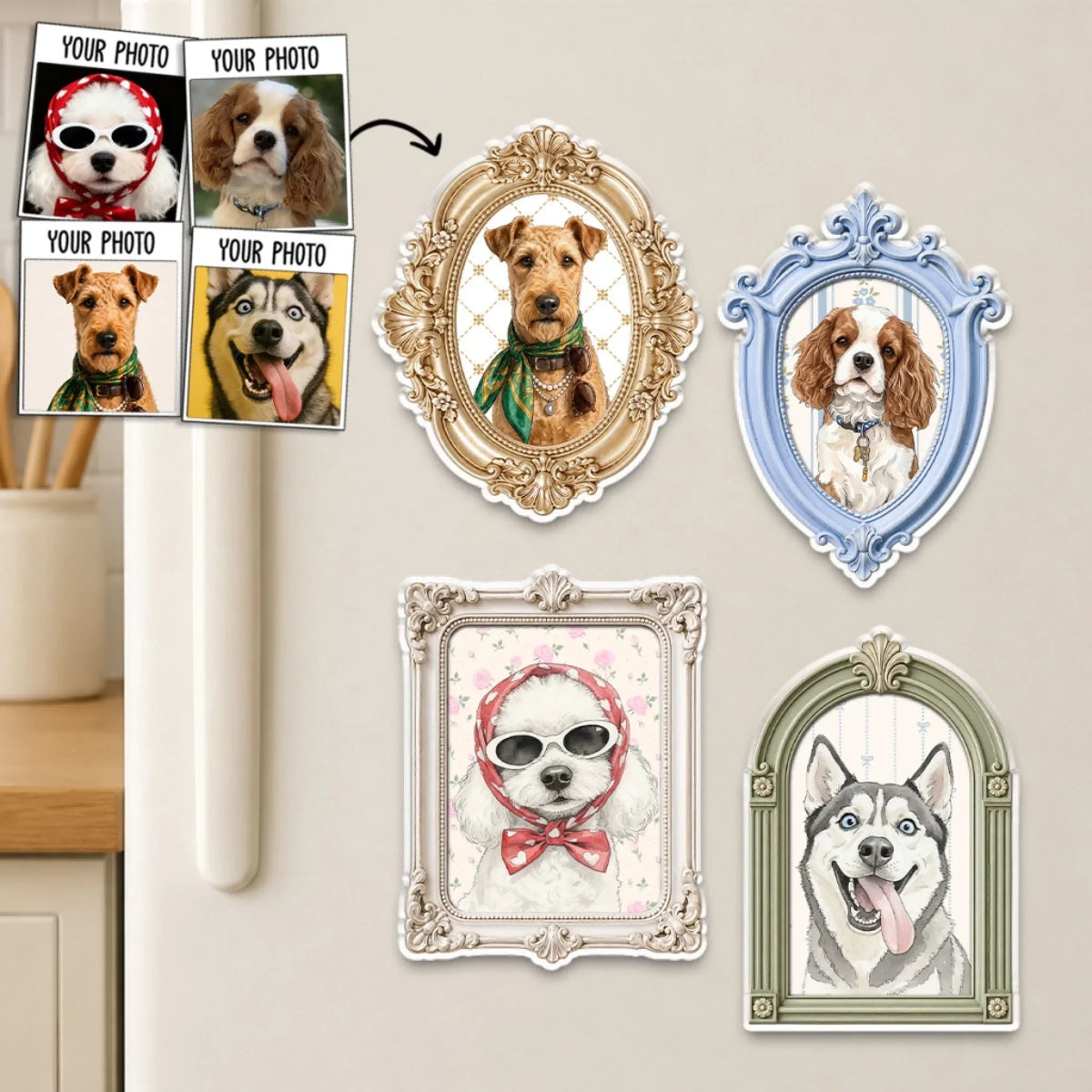 Pet Vintage Frame - Personalized Acrylic Magnet