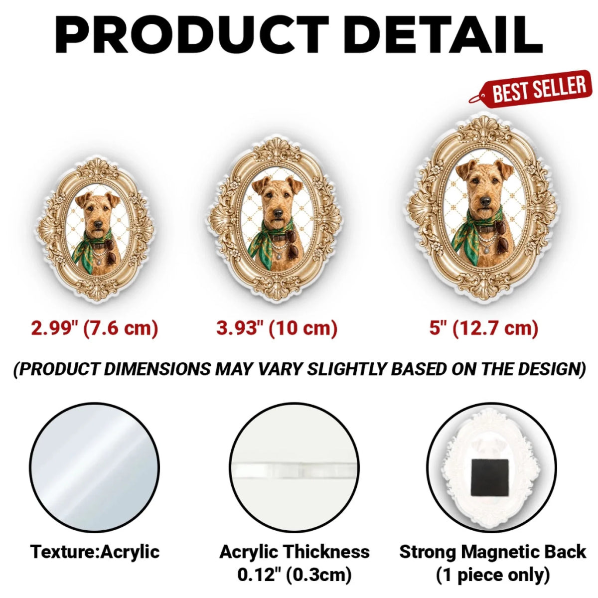 Pet Vintage Frame - Personalized Acrylic Magnet