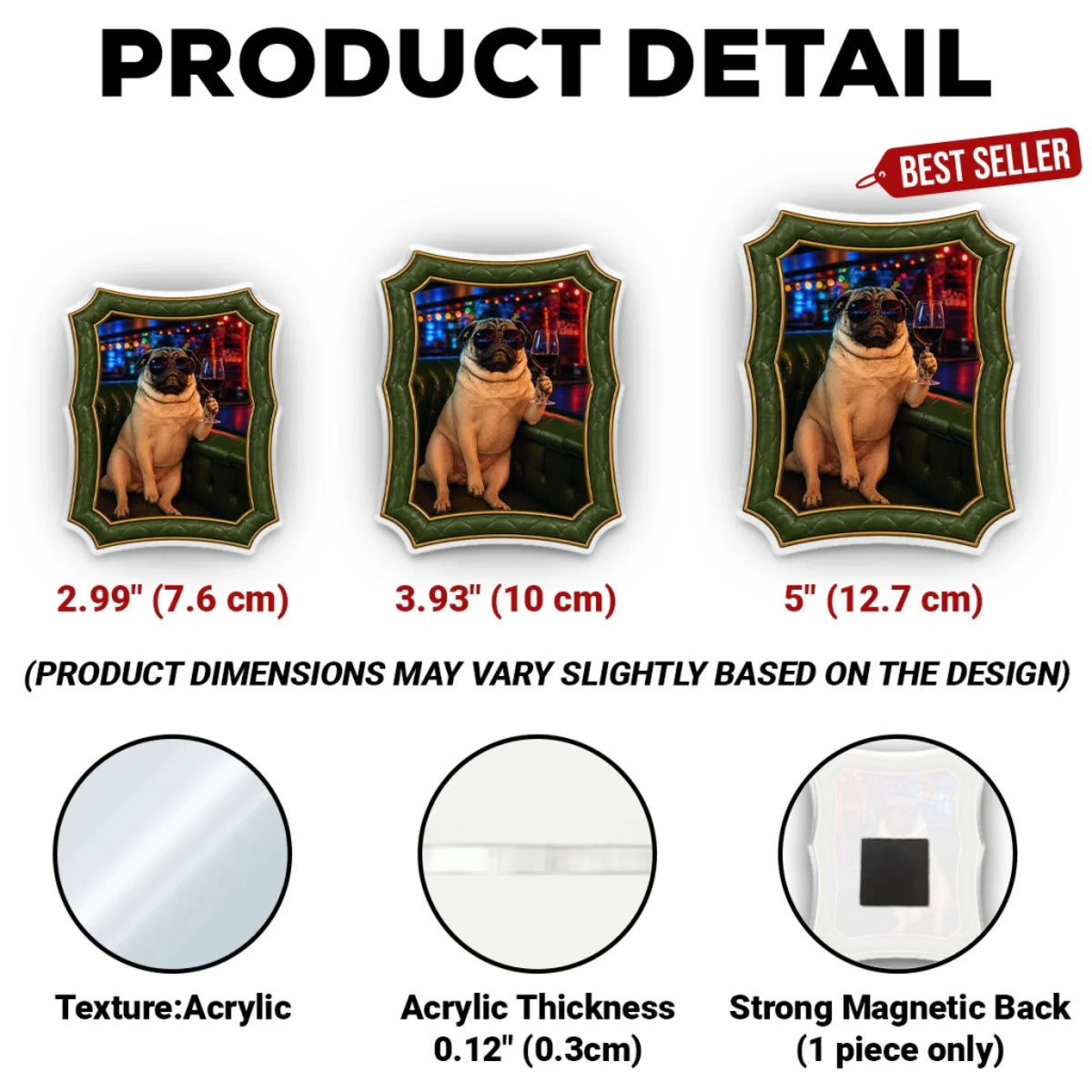 Pet Bar Portrait - Personalized Acrylic Magnet