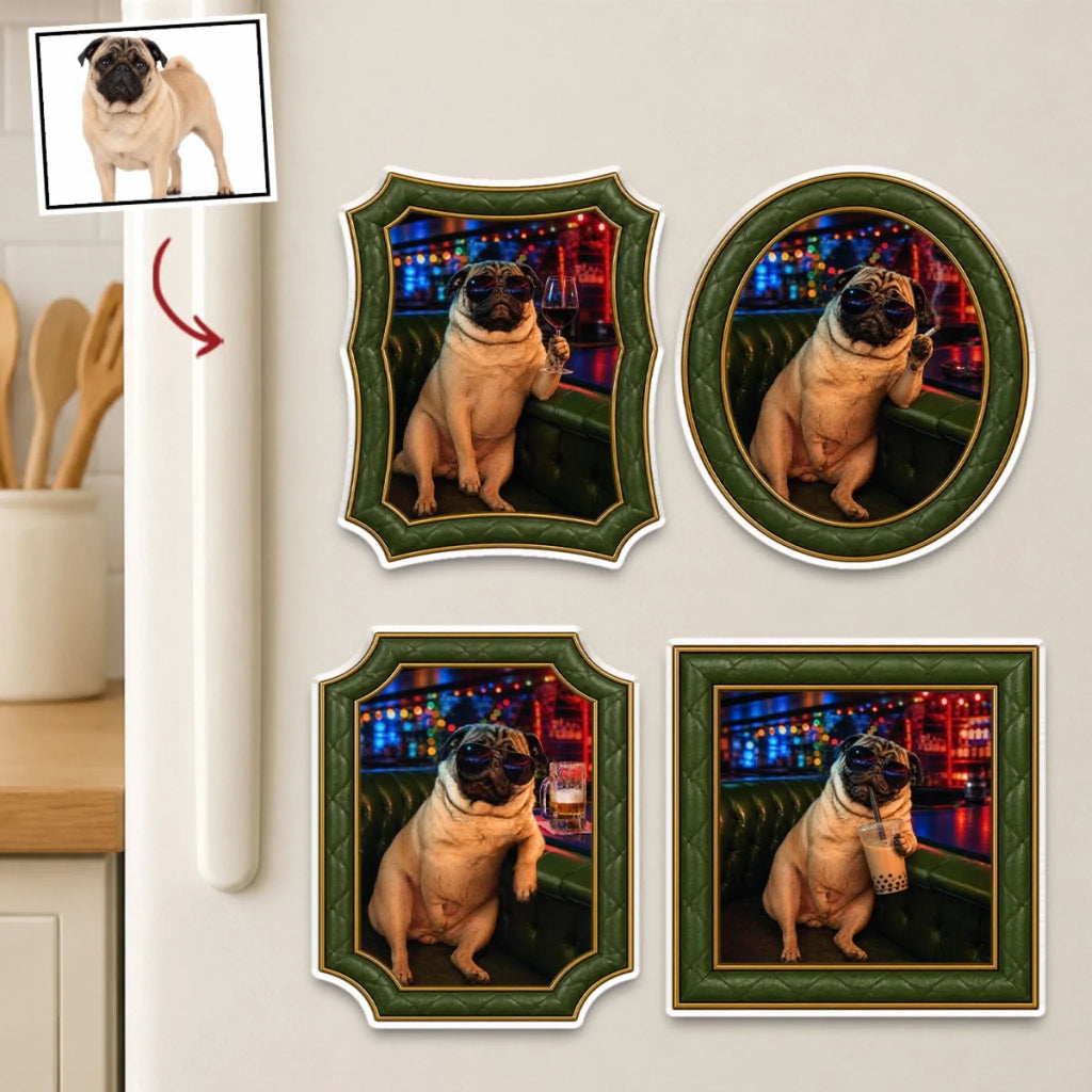 Pet Bar Portrait - Personalized Acrylic Magnet