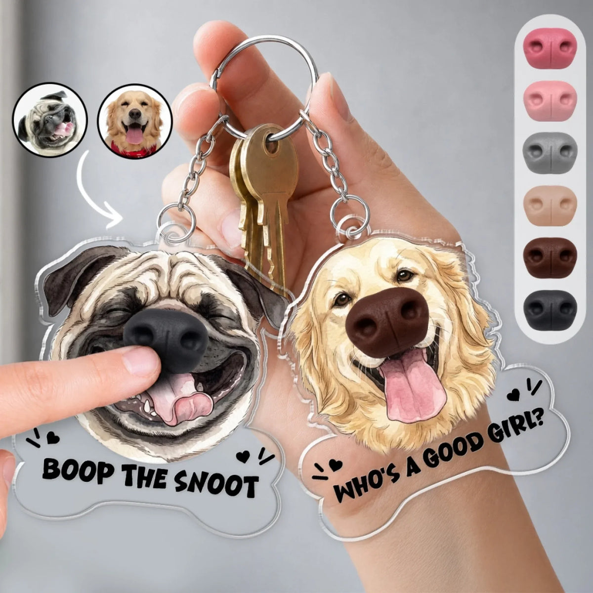 Emergency Boop Button - Personalized Nose Squishy Keychain