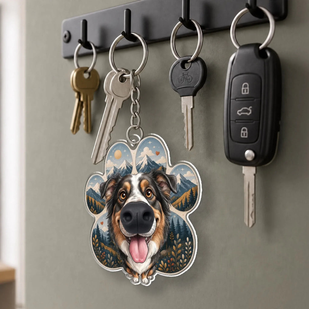 Custom Photo Christmas Birthday Gifts For Dog Parents • Boop My Big Snoot - Personalized Nose Squishy Keychain