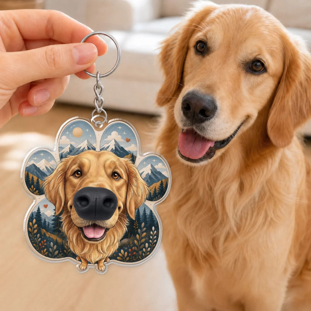 Custom Photo Christmas Birthday Gifts For Dog Parents • Boop My Big Snoot - Personalized Nose Squishy Keychain