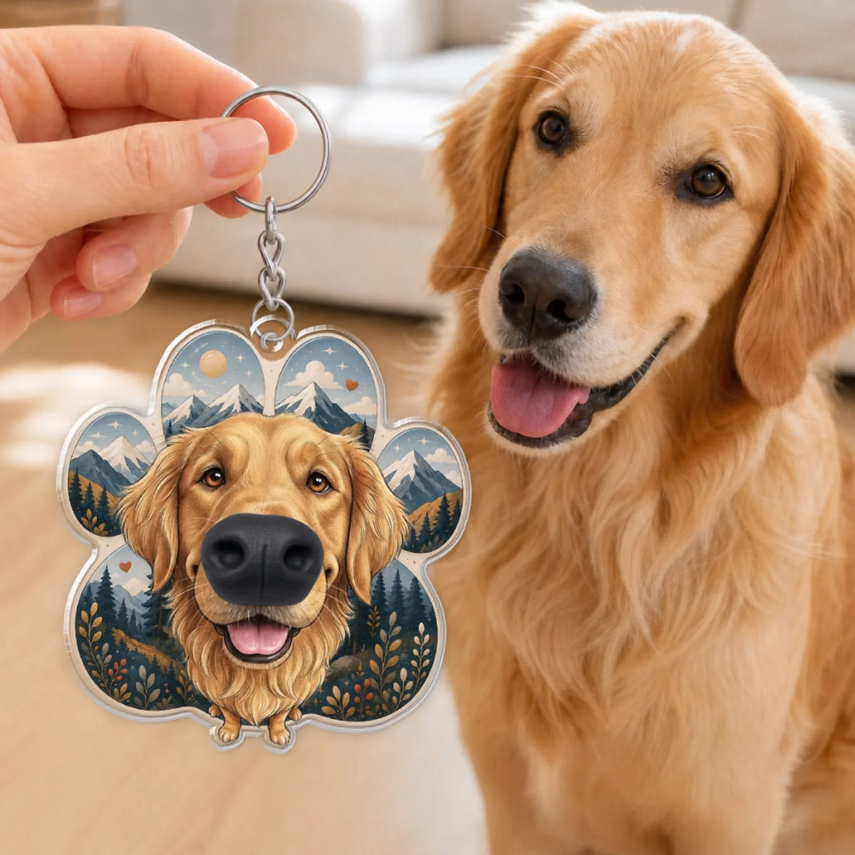 Custom Photo Christmas Birthday Gifts For Dog Parents • Boop My Big Snoot - Personalized Nose Squishy Keychain