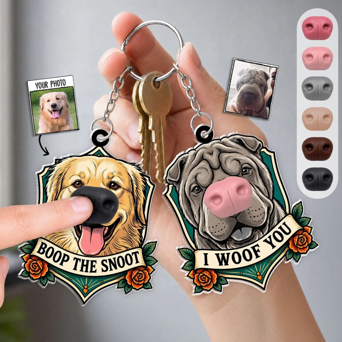 I Woof You - Personalized Nose Squishy Keychain