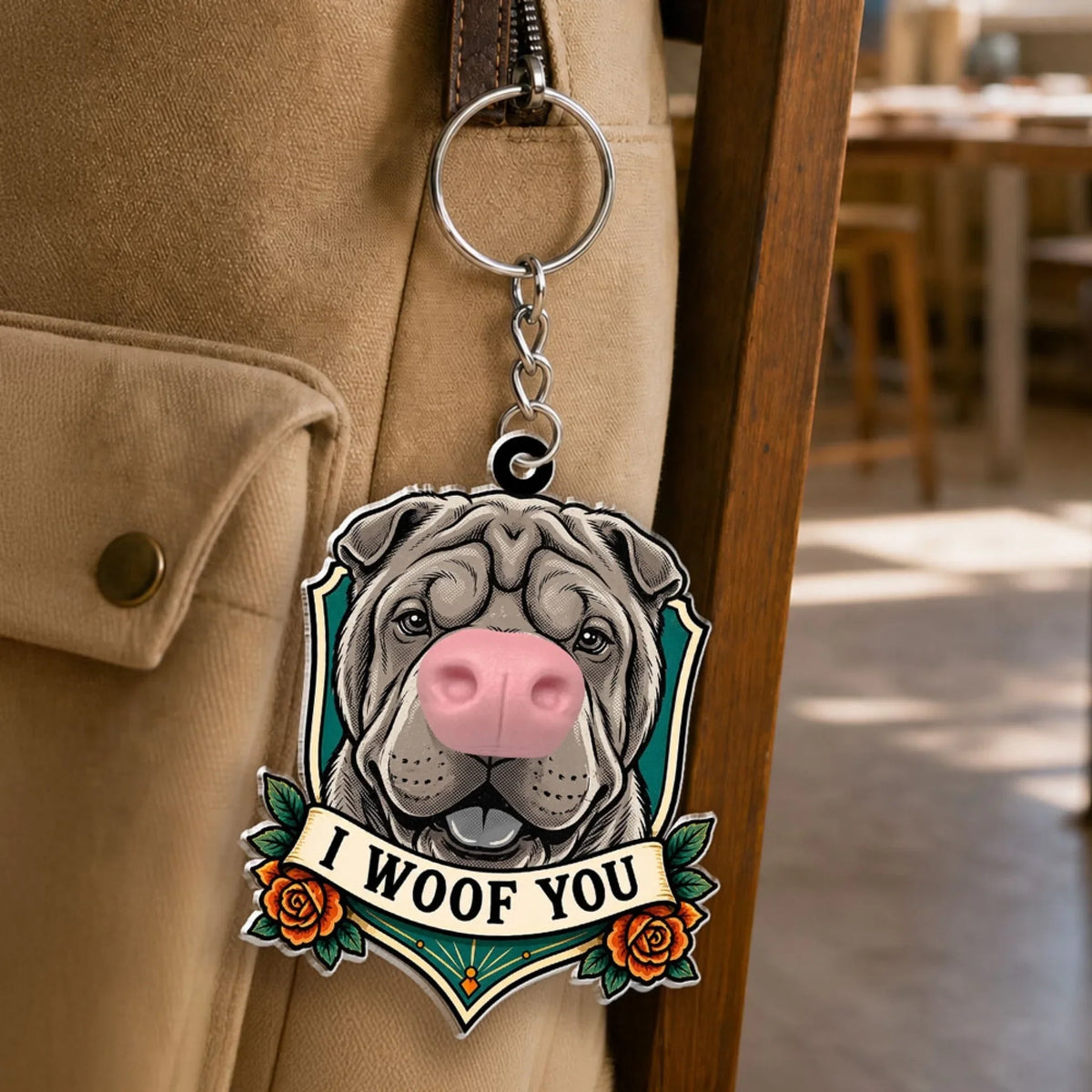 I Woof You - Personalized Nose Squishy Keychain