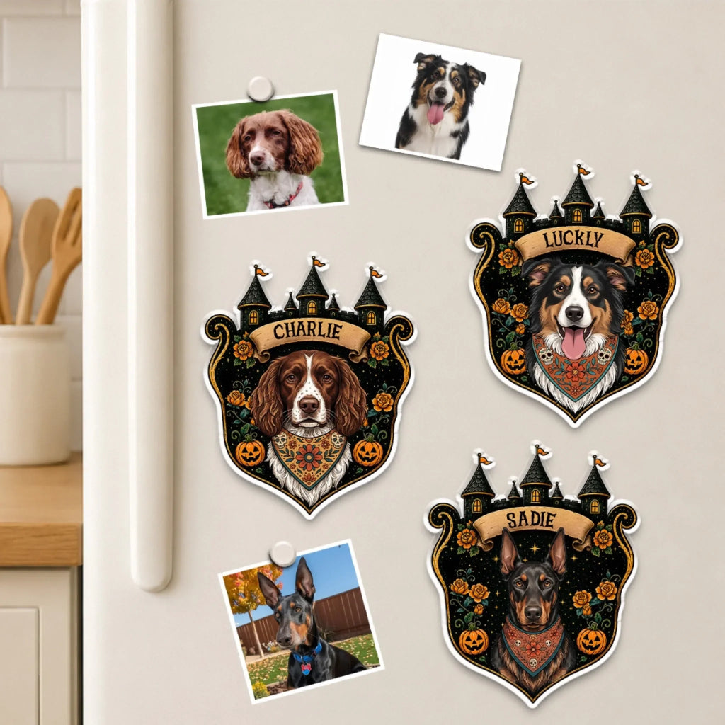 Spooky Pup Portrait - Personalized Acrylic Magnet