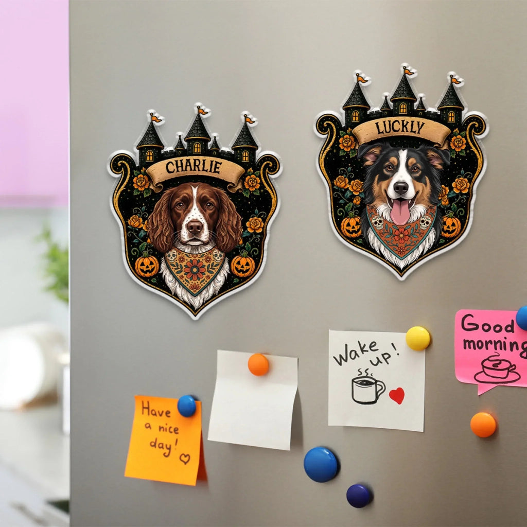 Spooky Pup Portrait - Personalized Acrylic Magnet
