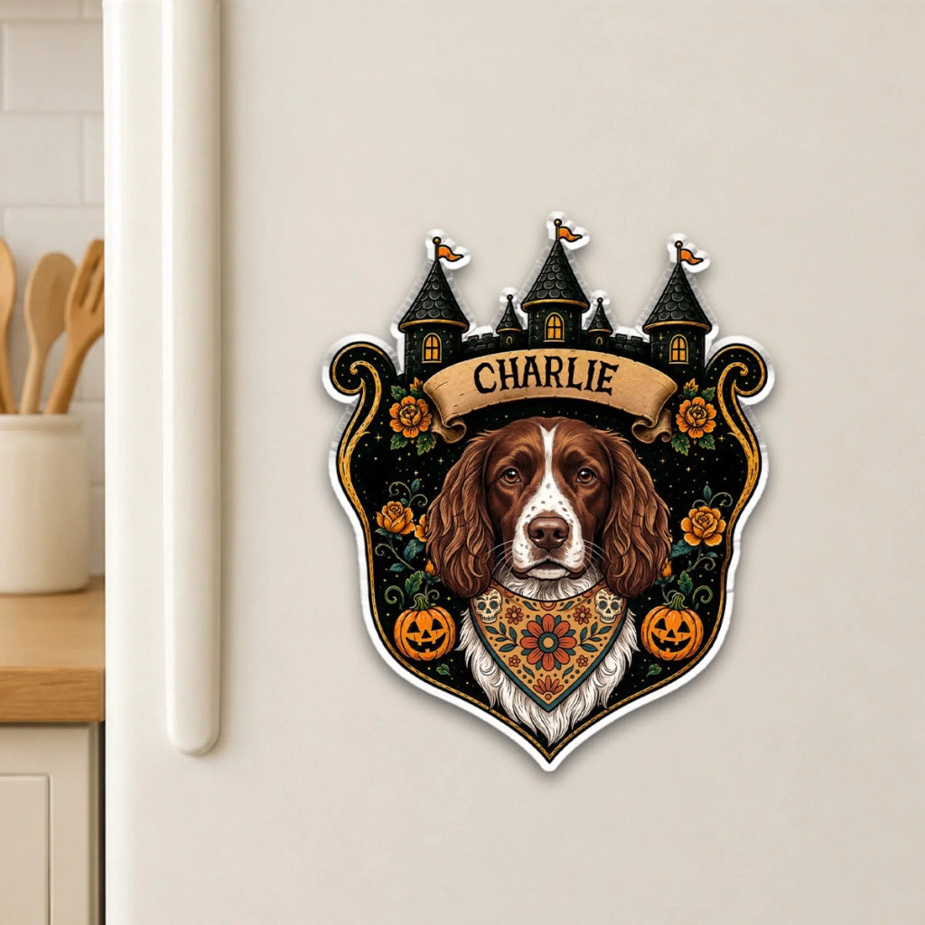 Spooky Pup Portrait - Personalized Acrylic Magnet